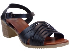 Porronet Shoes Γυναικεία Πέδιλα Δερμάτινα FI2543 Μαύρο